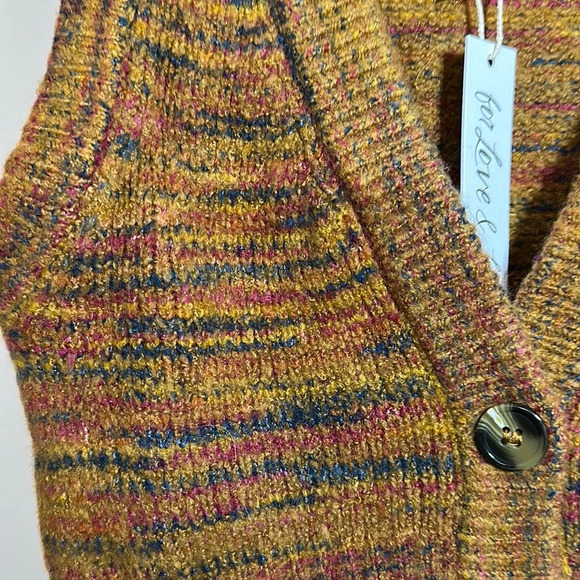 NWT For Love & Lemons Helena Button Up Cropped Sweater Vest Space Dye Size Small - Picture 13 of 15